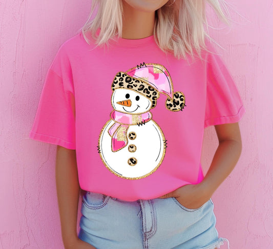 PINK SNOWMAN - DTF TRANSFER