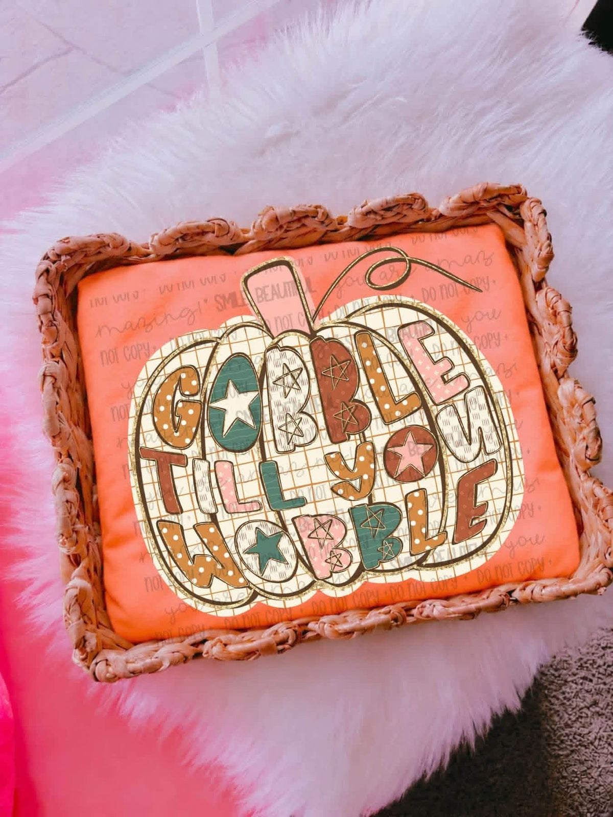 GOBBLE TIL YOU WOBBLE WITH GLITTER - DTF TRANSFER