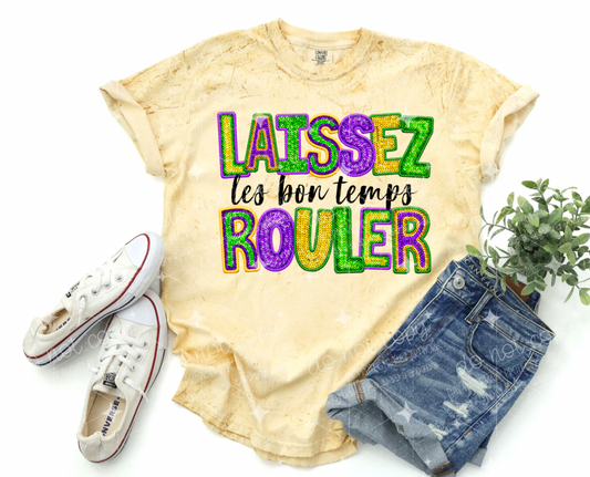 LAISSEZ LES BON TEMPS ROULER - FAUX SEQUIN - DTF TRANSFER