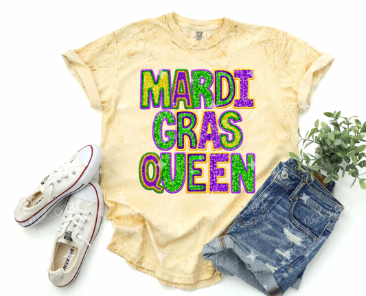 MARDI GRAS QUEEN - FAUX SEQUIN - DTF TRANSFER