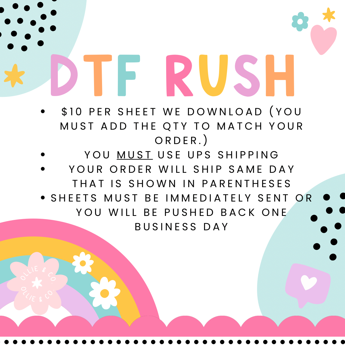 RUSH- $10 per sheet – Shopsalesollieandco