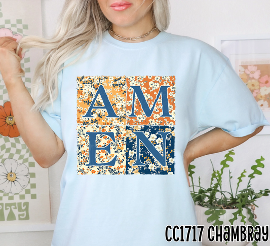 AMEN FLORAL PATCHWORK - DTF TRANSFER
