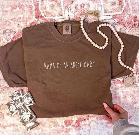 MAMA OF AN ANGEL BABY WHITE - DTF TRANSFER