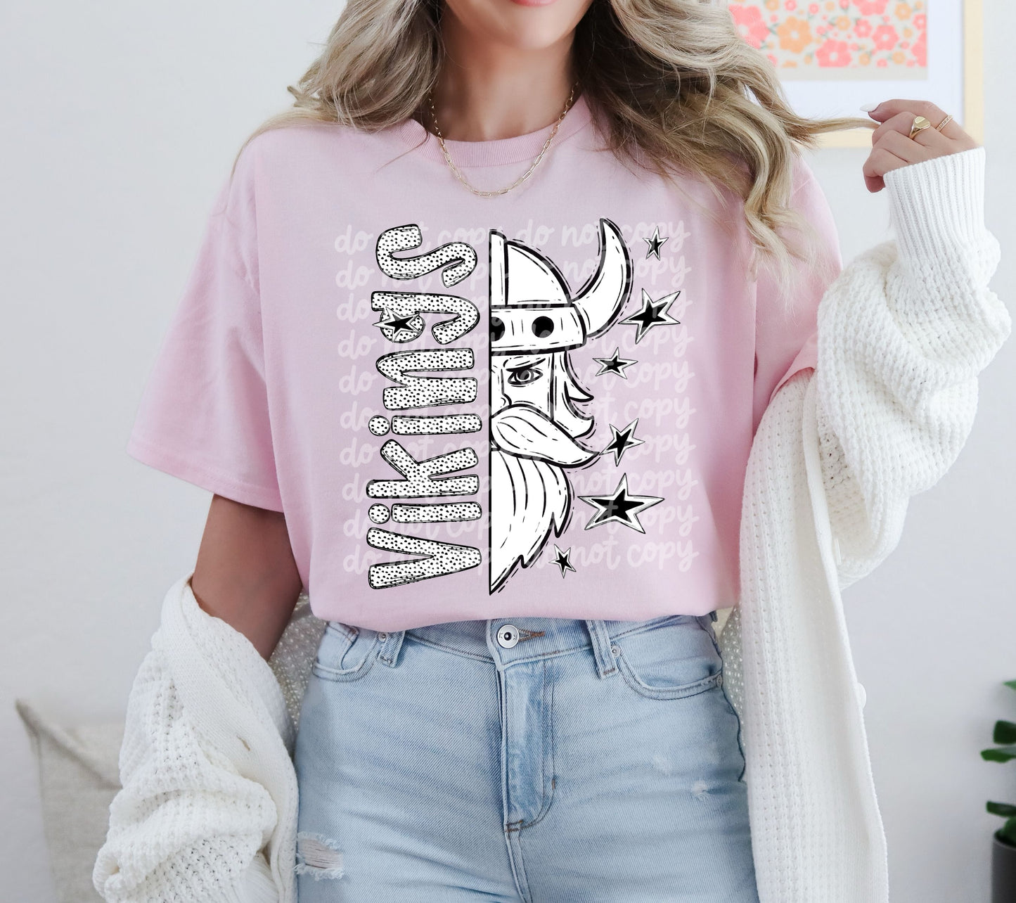 BLACK WHITE DOTTIE MASCOT - DTF TRANSFER
