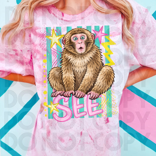 MONKEY SEE GIRL - DTF TRANSFER