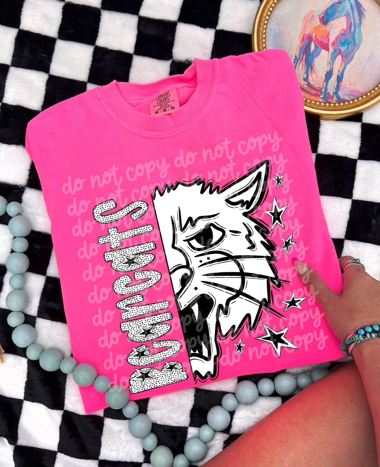 BLACK WHITE DOTTIE MASCOT - DTF TRANSFER