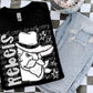 BLACK WHITE DOTTIE MASCOT - DTF TRANSFER