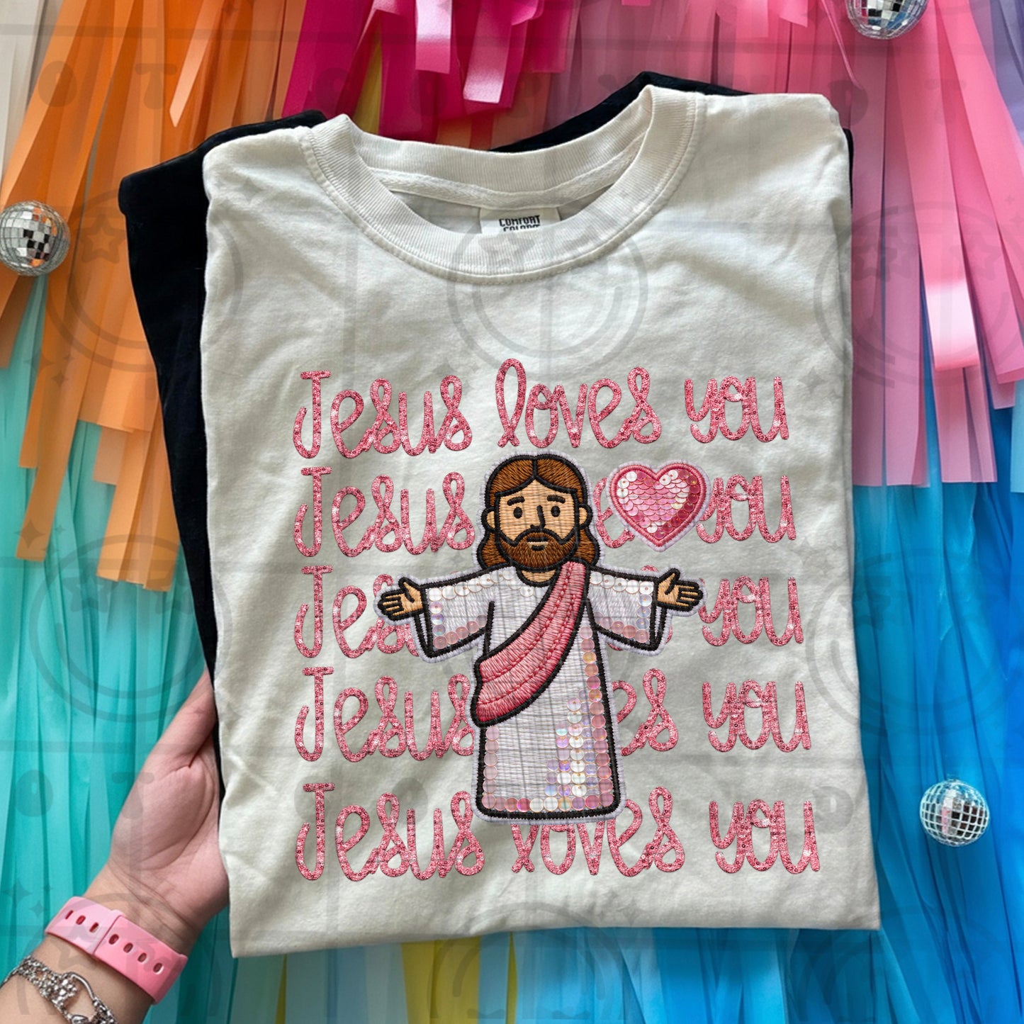 JESUS LOVES YOU PINK - DTF TRANSFER