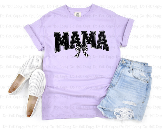 MAMA WITH CHECKERED BOW  - DTF TRANSFER