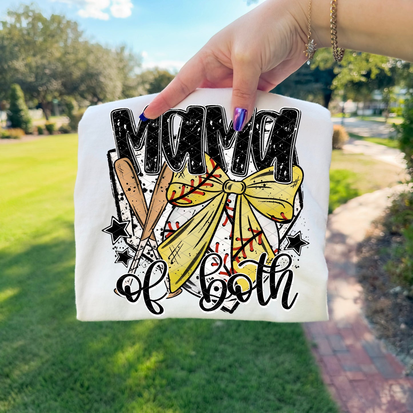 MAMA OF BOTH BASEBALL SOFTBALL - DTF TRANSFER