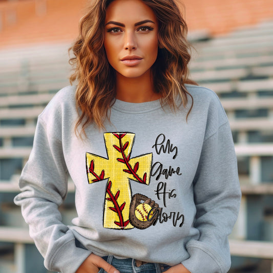 MY GAME HIS GLORY SOFTBALL- DTF TRANSFER