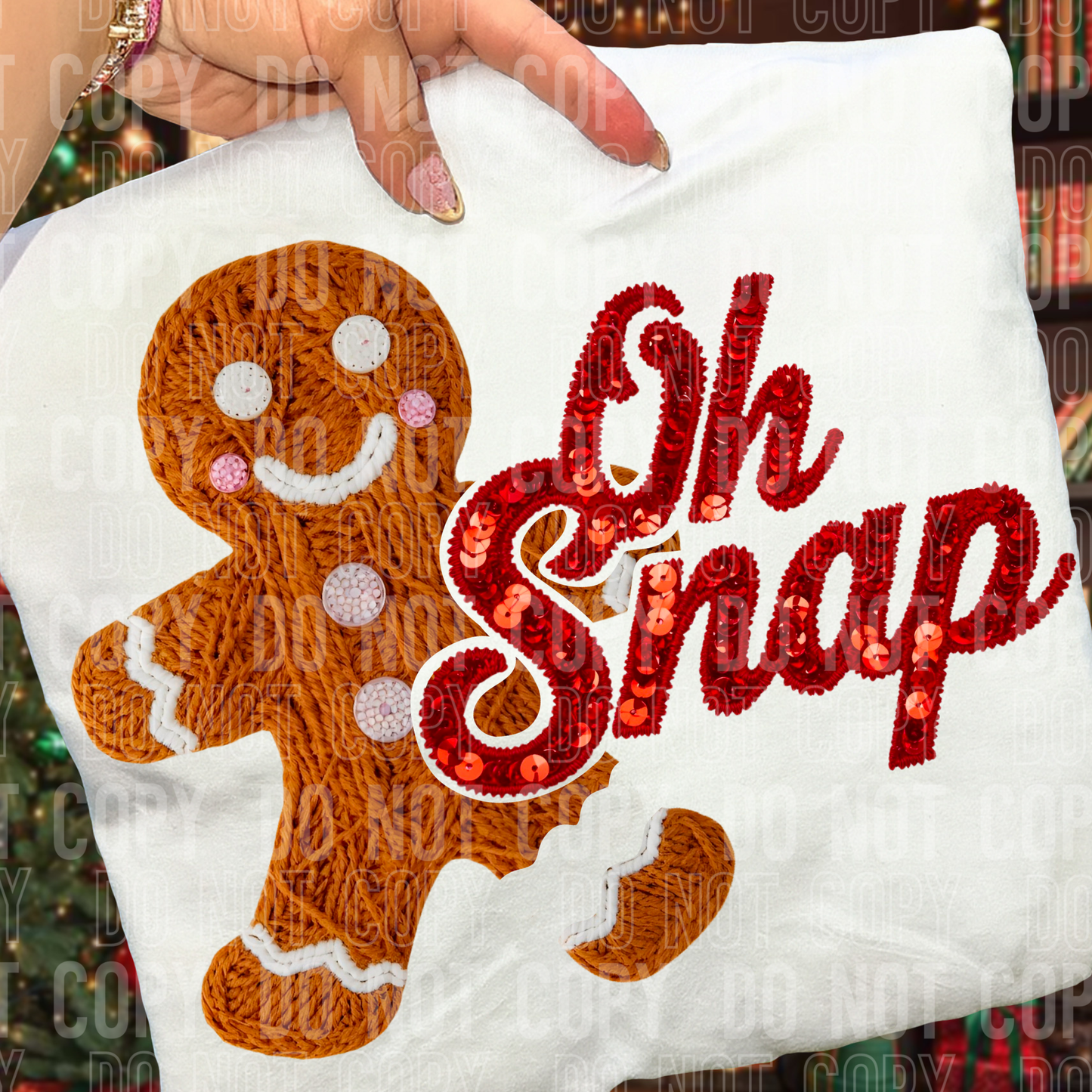 OH SNAP GINGERBREAD FAUX YARN- DTF TRANSFER