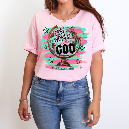 ONE WORLD UNDER GOD - DTF TRANSFER