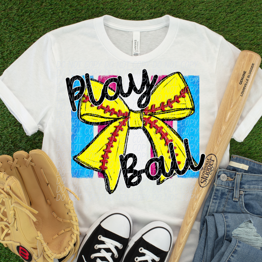 SOFTBALL PLAY BALL COQUETTE PINK - DTF TRANSFER