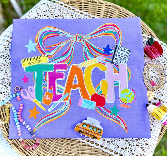 TEACH COQUETTE BOW- DTF TRANSFER