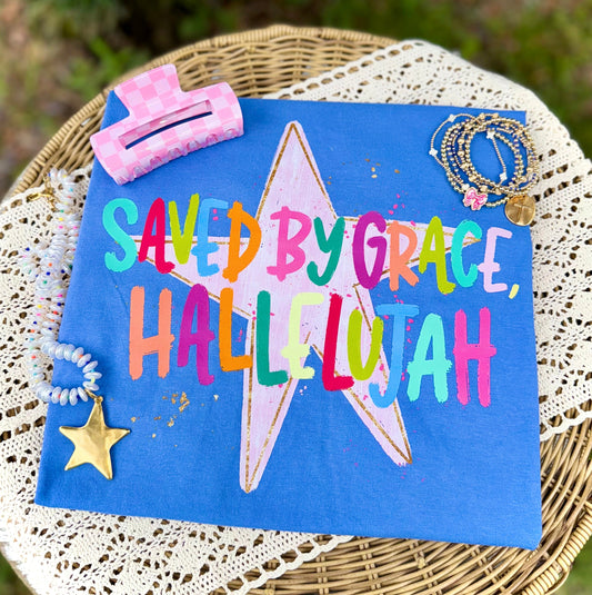 SAVED BY GRACE HALLELUJAH - DTF TRANSFER