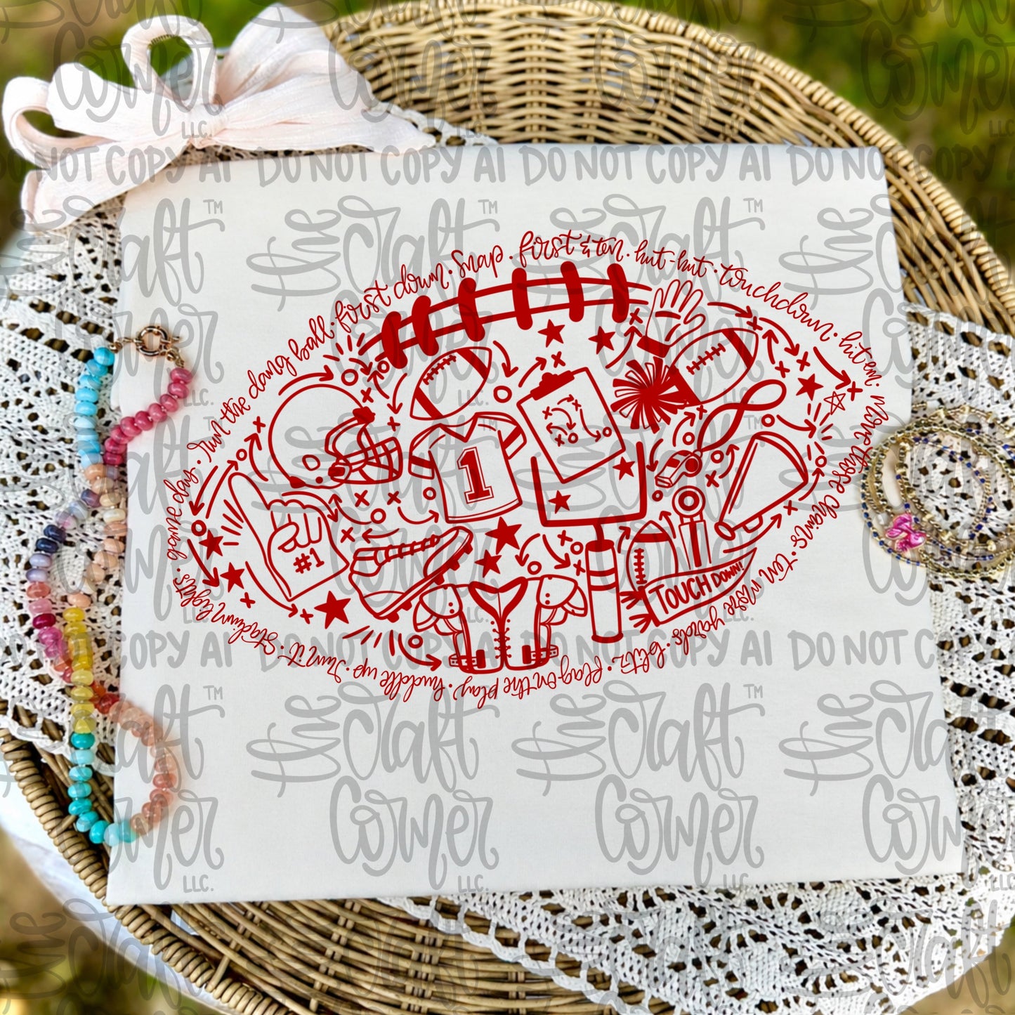 FOOTBALL SINGLE COLOR - DTF TRANSFER