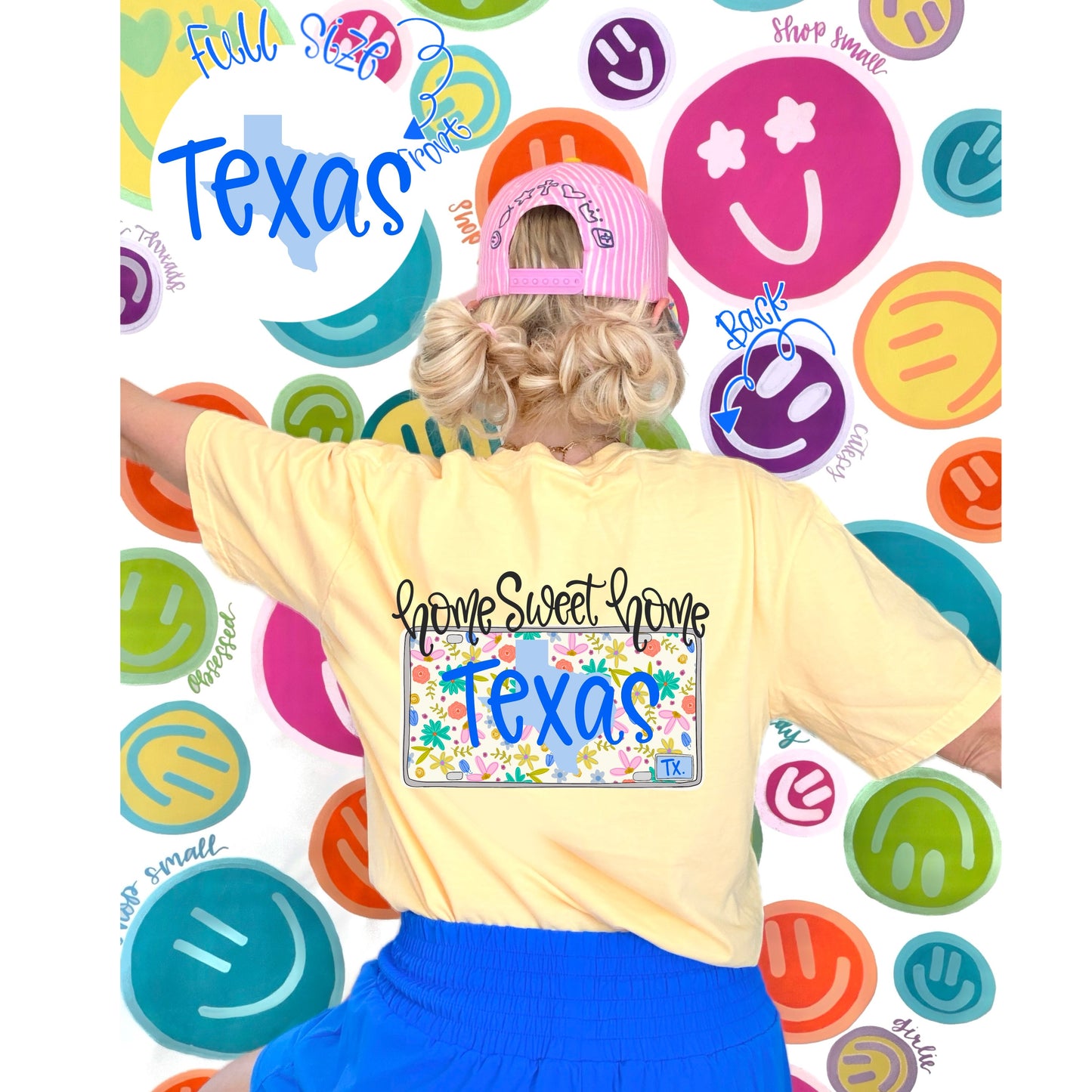 HOME SWEET HOME STATE - FRONT+BACK - DTF TRANSFER