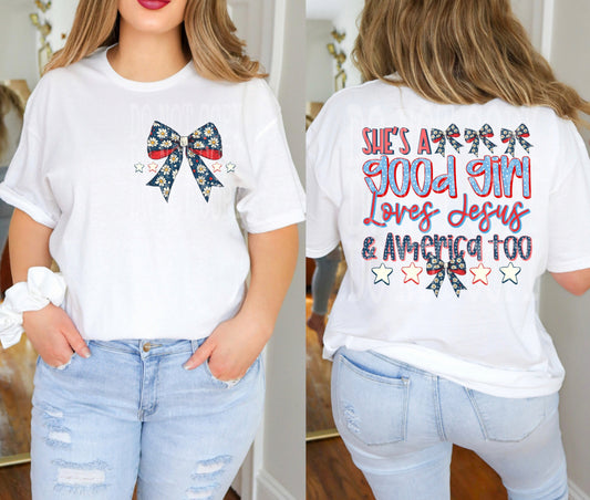 SHES A GOOD GIRL - FRONT+BACK - DTF TRANSFER