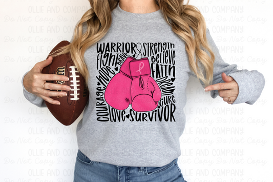 PINK GLOVES BREAST CANCER - DTF TRANSFER