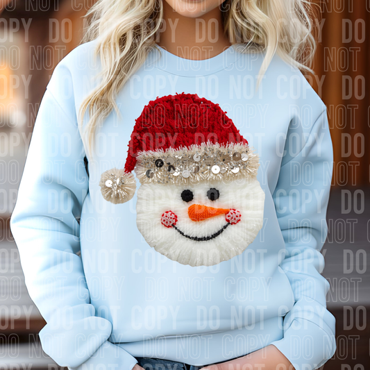 SNOWMAN FACE FAUX YARN - DTF TRANSFER