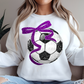 COQUETTE SOCCER BALL - FAUX GLITTER - DTF TRANSFER