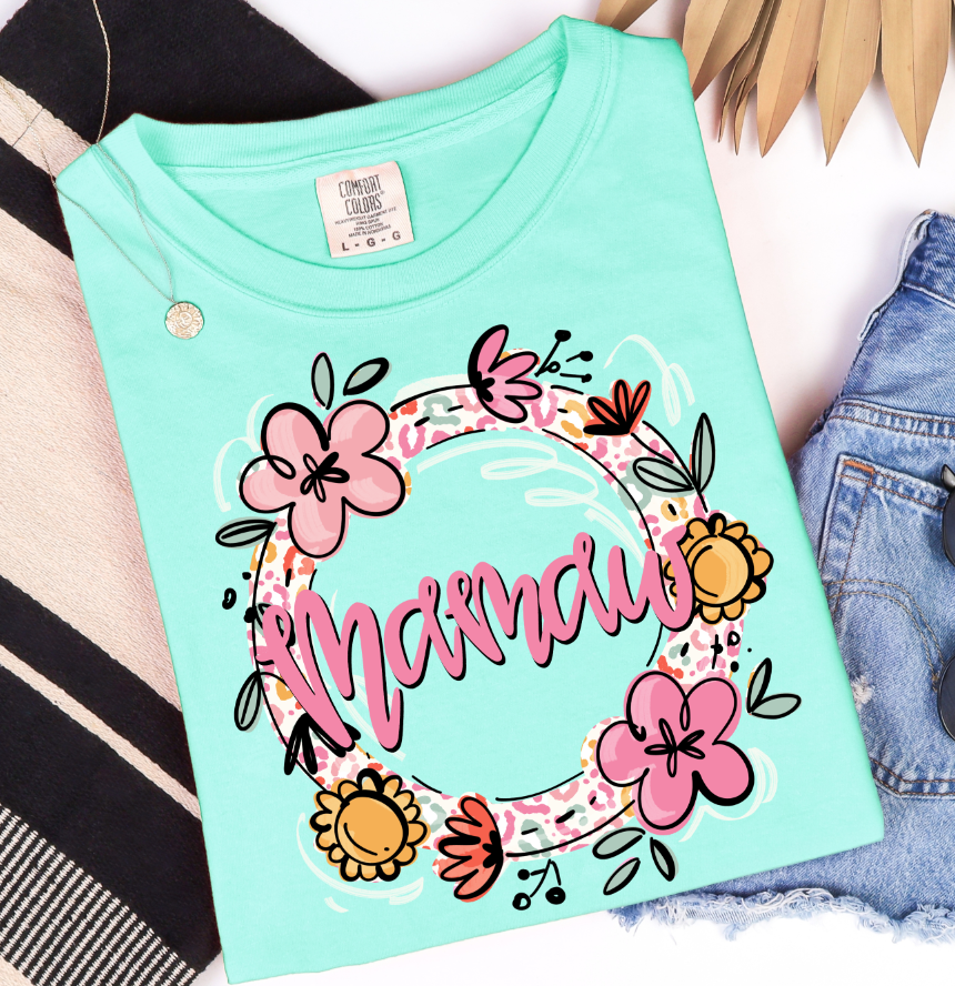 FLORAL & LEOPARD NAME FRAMES - DTF TRANSFER