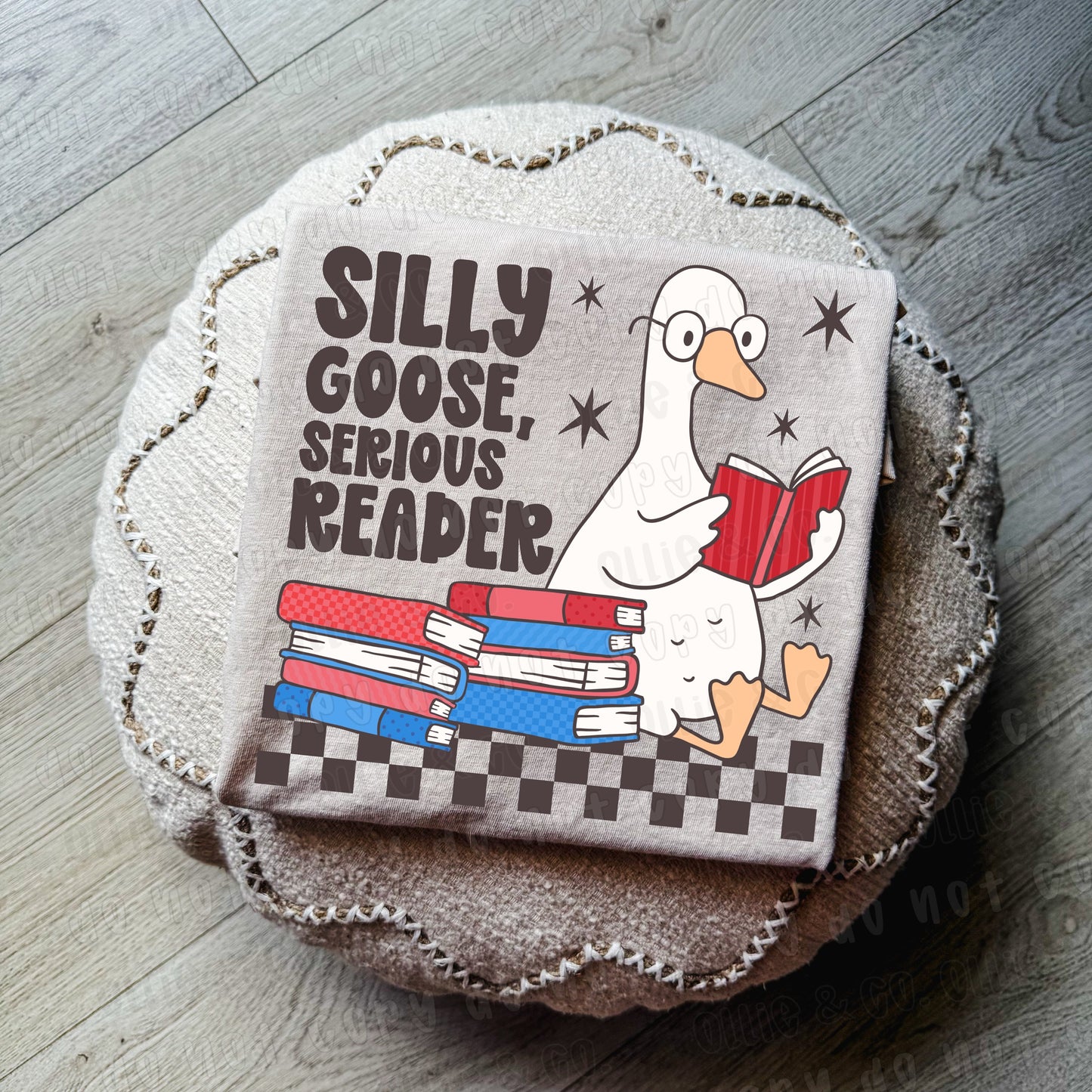 SILLY GOOSE SERIOUS READER GRUNGE - OLLIE & CO. EXCLUSIVE - DTF TRANSFER