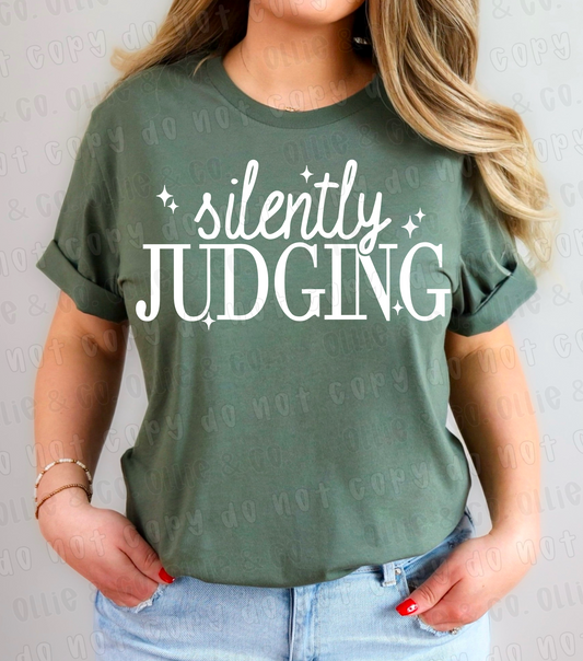 SILENTLY JUDGING WHITE - *OLLIE & CO. EXCLUSIVE* - DTF TRANSFER