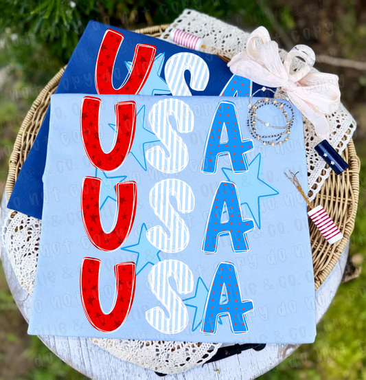 USA STACKED - DTF TRANSFER