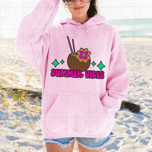 SUMMER VIBES *FAUX EMBROIDERY* - DTF TRANSFER