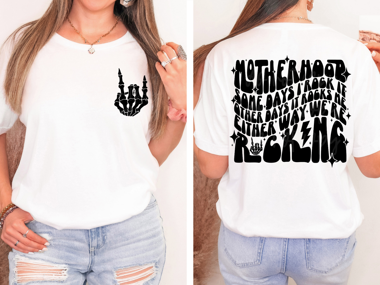 Rocking Motherhood-  *Ollie & Co Exclusive* - FRONT+BACK - DTF TRANSFER