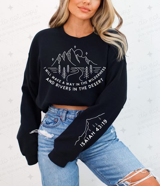 I WILL MAKE A WAY IN THE WILDERNESS - FRONT+SLEEVE - DTF TRANSFER