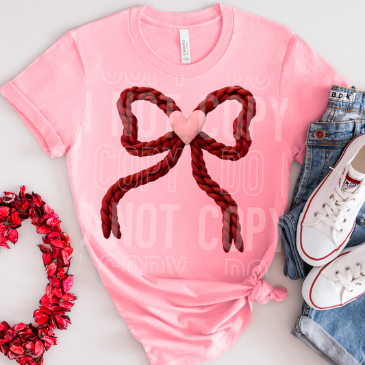 VALENTINES BOW - FAUX YARN - DTF TRANSFER