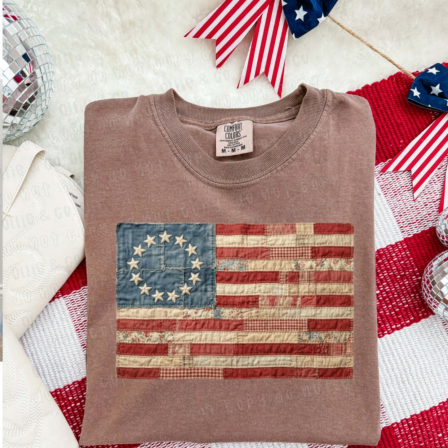 FAUX PATCHWORK FLAG  - DTF TRANSFER