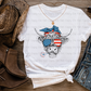 PATRIOTIC HIGHLAND COW - DTF TRANSFER