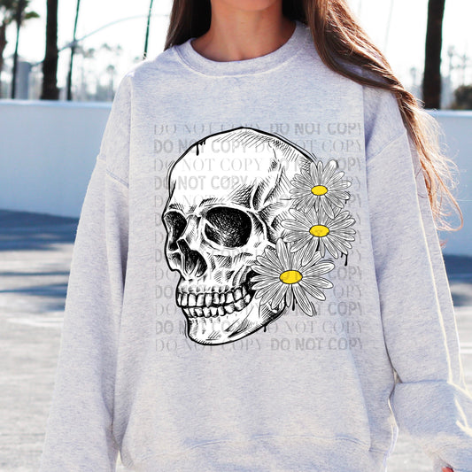 DAISY SKULL - DTF TRANSFER