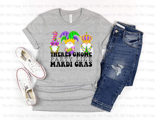 GNOME PARTY LIKE MARDI GRAS - DTF TRANSFER
