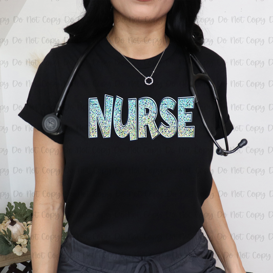 NURSE GLITTER  - DTF TRANSFER