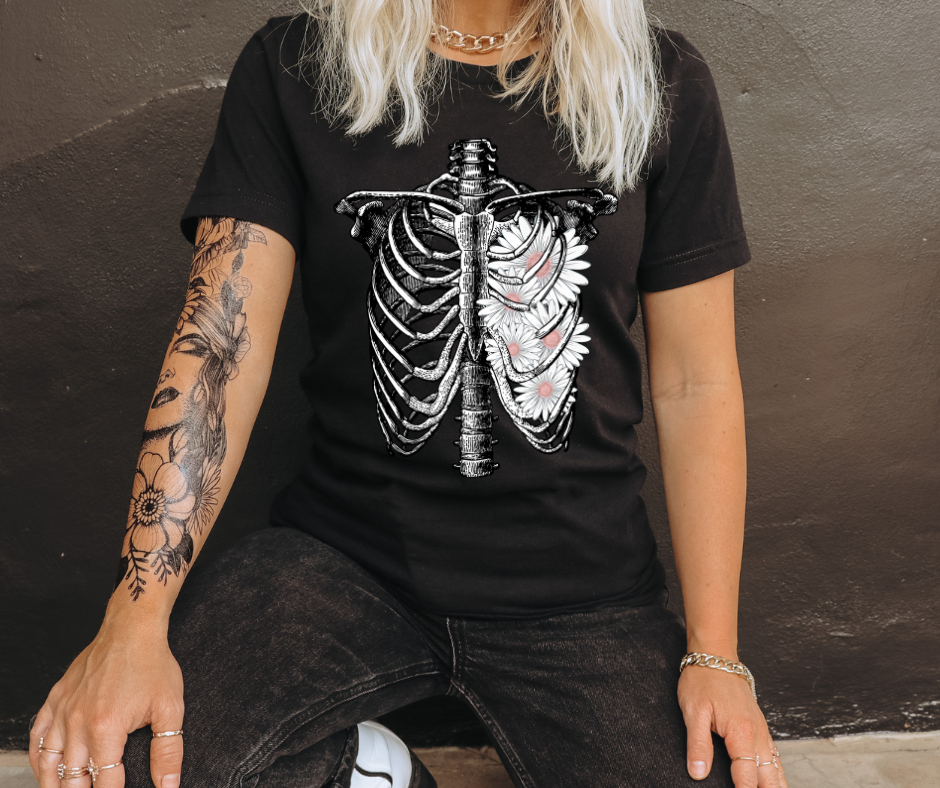 FLORAL RIBCAGE  - DTF TRANSFER