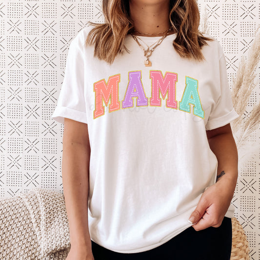 NEON FAUX CHENILLE PATCH MAMA  - DTF TRANSFER