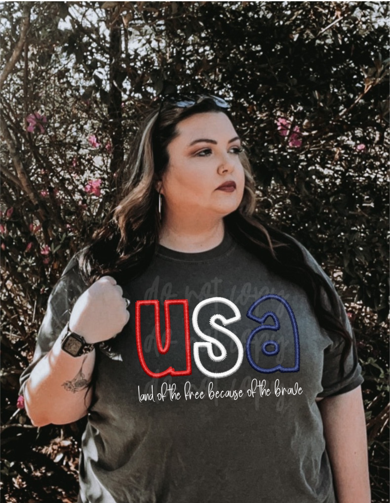USA - FAUX EMBROIDERY - DTF TRANSFER