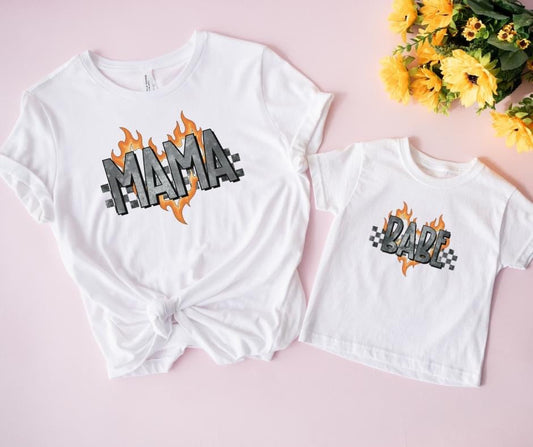 FLAMING HEART MAMA  - DTF TRANSFER
