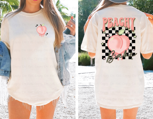 Peachy Babe - FRONT+BACK - DTF TRANSFER