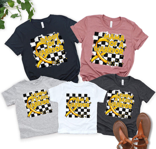 CHECKERED CHILDHOOD CANCER WARRIOR - DTF TRANSFER
