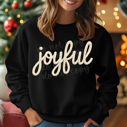 WHITE JOYFUL FAUX YARN- DTF TRANSFER