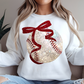 BASEBALL BOW - FAUX GLITTER - DTF TRANSFER