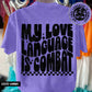 MY LOVE LANGUAGE IS COMBAT - FRONT+BACK - DTF TRANSFER