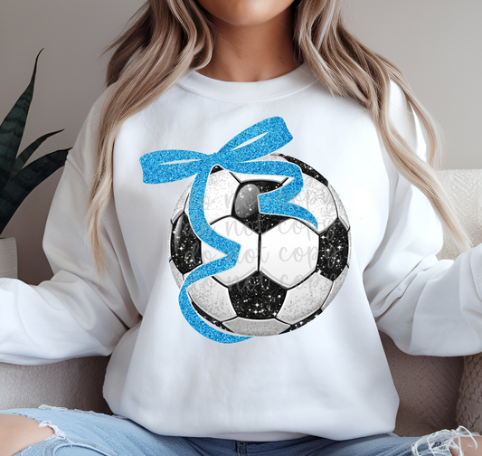 COQUETTE SOCCER BALL - FAUX GLITTER - DTF TRANSFER