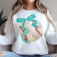 BASEBALL BOW - FAUX GLITTER - DTF TRANSFER